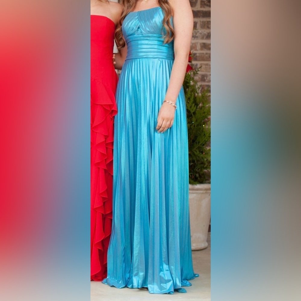 Blue Satin Dress